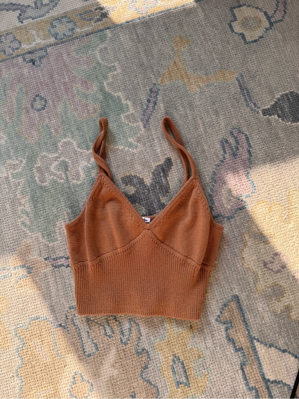 Reformation - Women's Brown Knit Cropped Tank Top